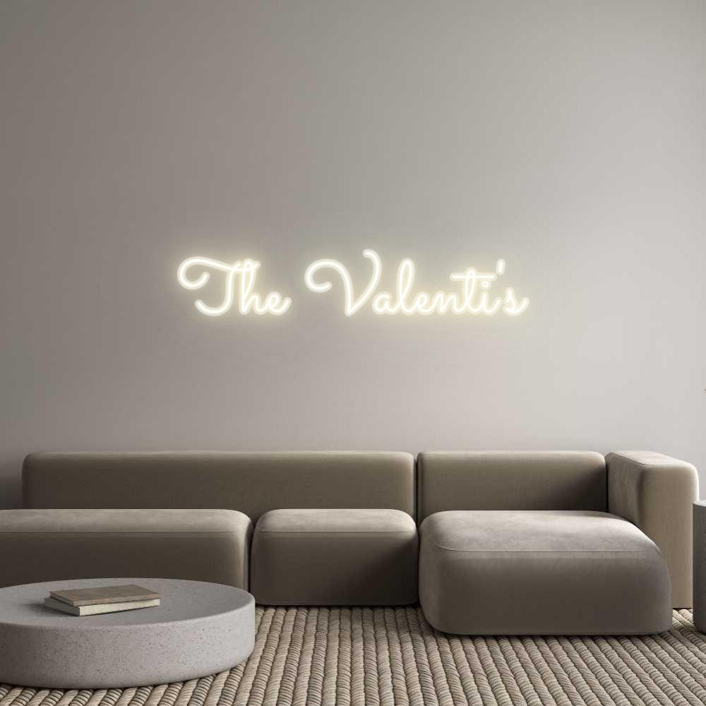 Custom LED Neon Sign: The Valenti's