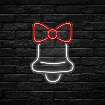 Christmas Bell & Bow LED Neon Sign (USB-Dimmable 29cm x 39cm)