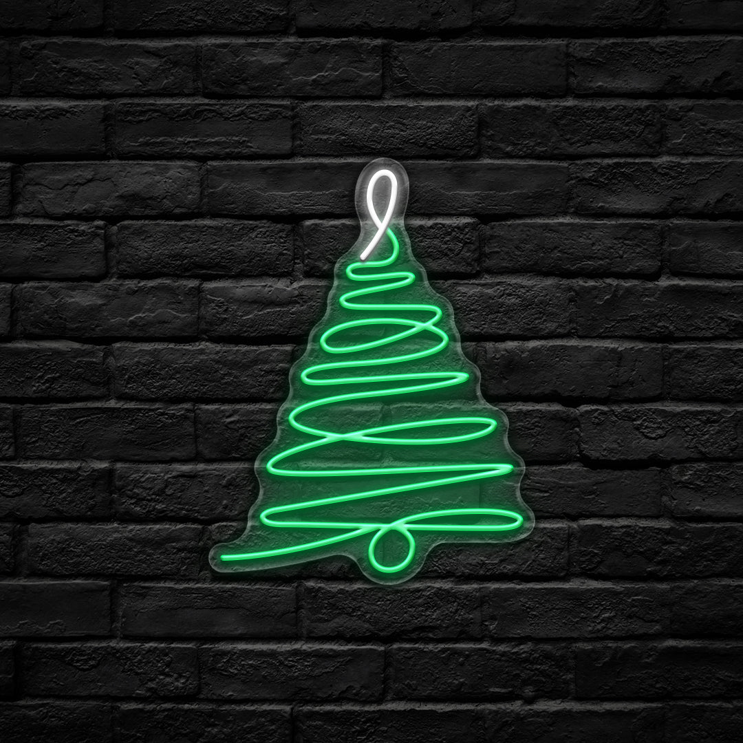 Abstract Christmas Tree LED Neon Sign (USB-Dimmable 32cm x 42cm)