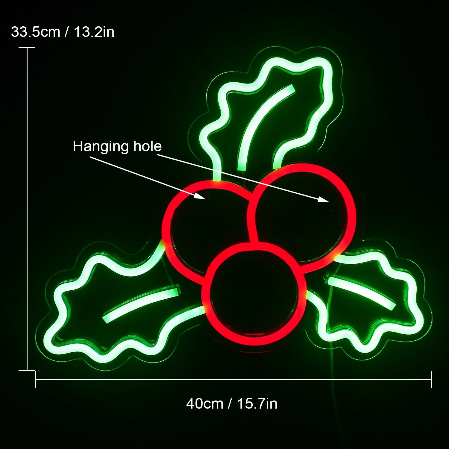 Jingle Bell with Bow LED Neon Sign (USB-Dimmable 40cm x 33.5cm)