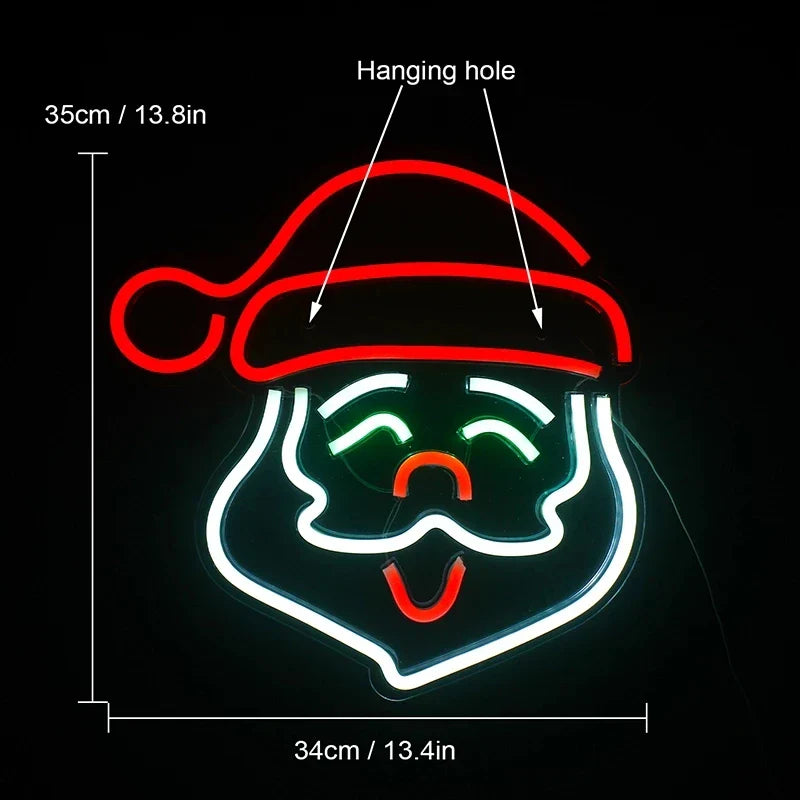 Christmas Santa LED Neon Sign (USB-Dimmable 34cm x 35cm)