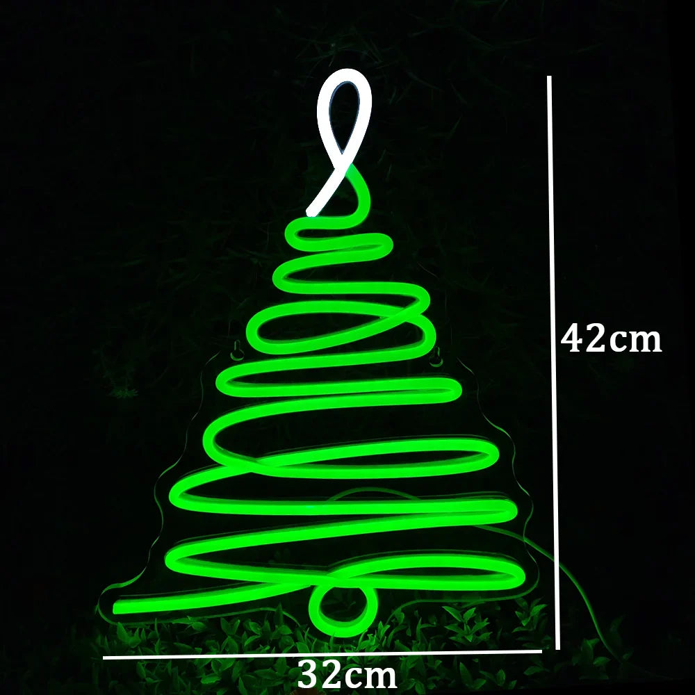 Abstract Christmas Tree LED Neon Sign (USB-Dimmable 32cm x 42cm)