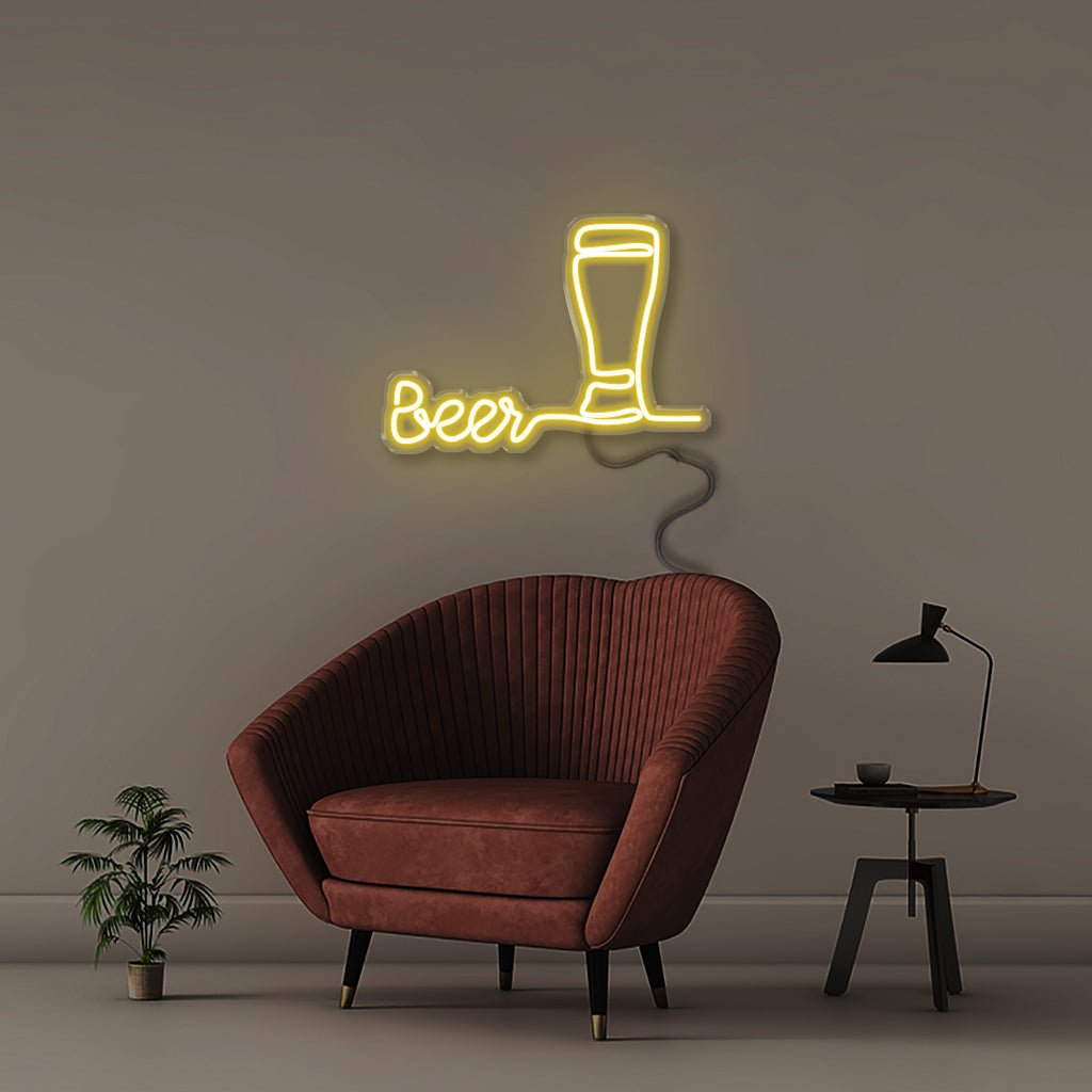Beers - Neonific - LED Neon Signs - 18" (46cm) - Yellow