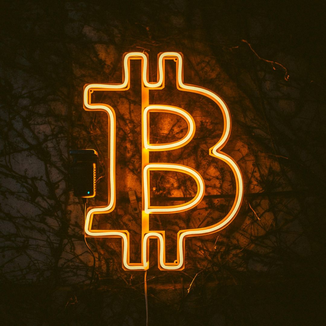 bitcoin neon sign