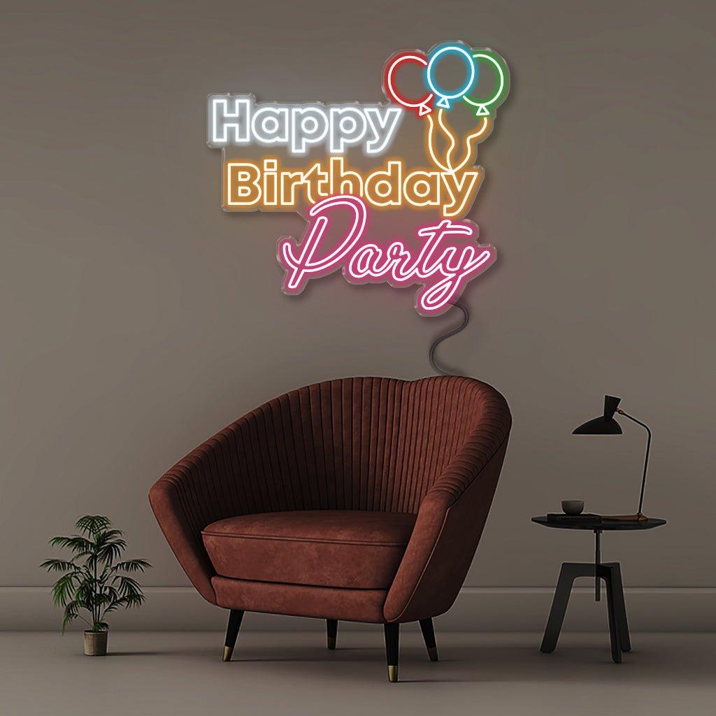 Happy Birthday Ballon - Neonific - LED Neon Signs - 48" (122cm) - Indoors