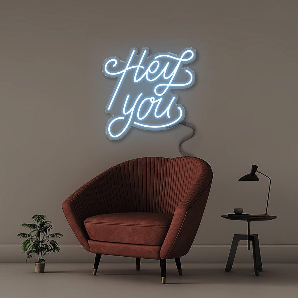 Hey You! - Neonific - LED Neon Signs - 18" (46cm) - Light Blue