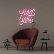 Hey You! - Neonific - LED Neon Signs - 18" (46cm) - Light Pink