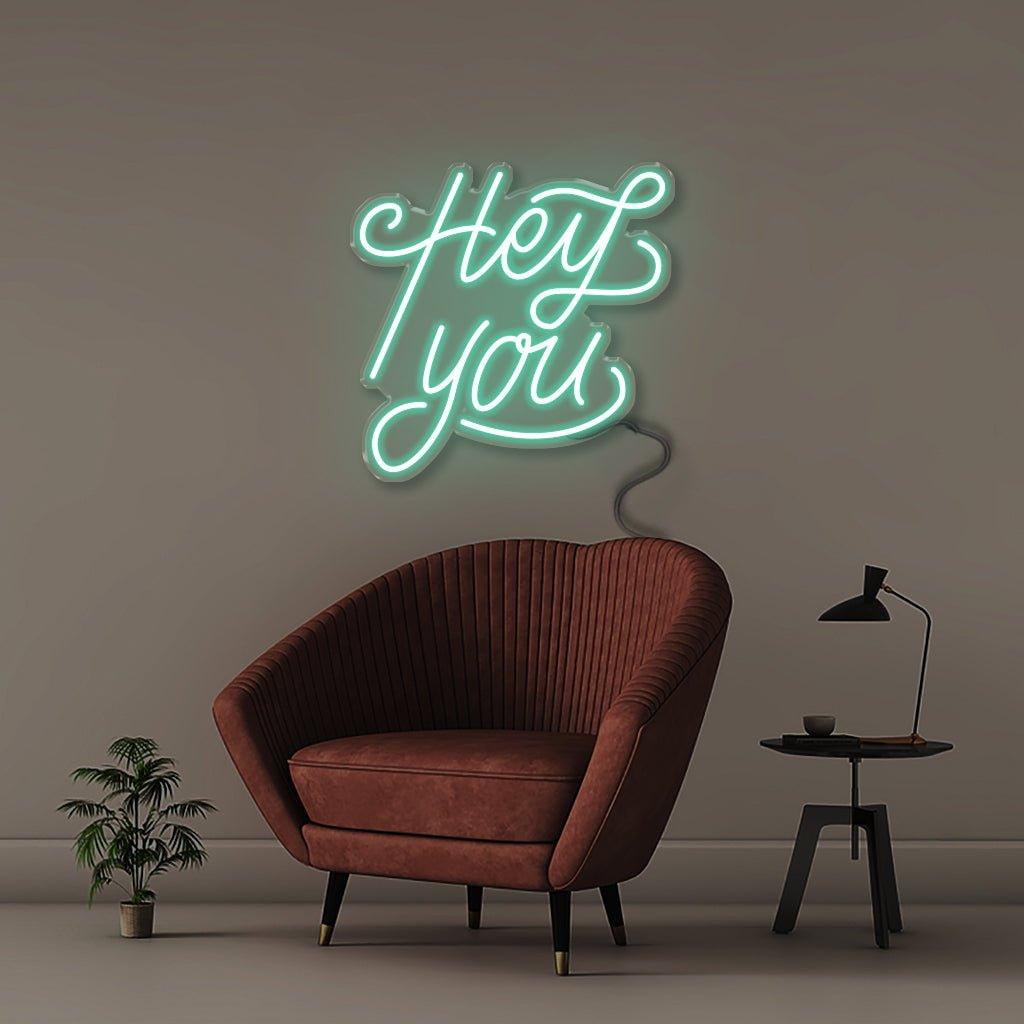 Hey You! - Neonific - LED Neon Signs - 18" (46cm) - Sea Foam