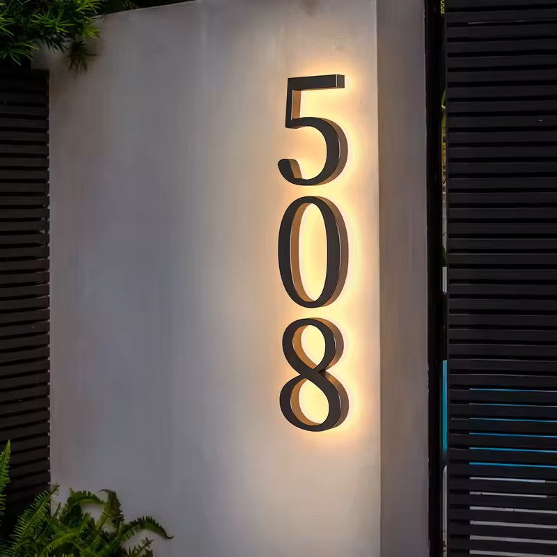 Backlit House Number Sign