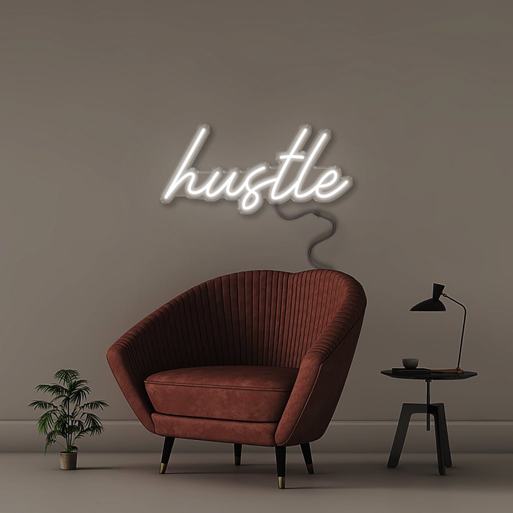 HUSTLE - Neonific - LED Neon Signs - 60cm - White