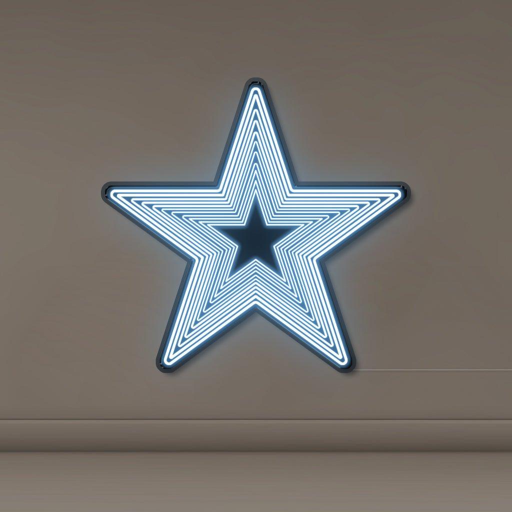 Infinity Mirror Star - Neonific - LED Neon Signs - 24" (61cm) - Light Blue