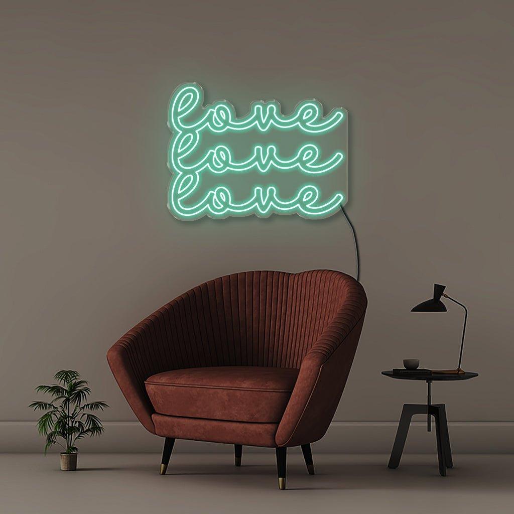 Love Love Love - Neonific - LED Neon Signs - 75 CM - Blue