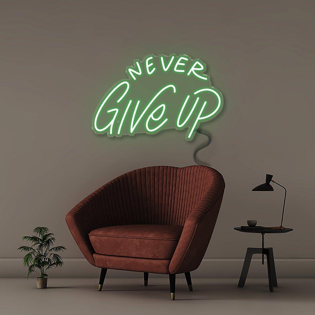 Never Give Up - Neonific - LED Neon Signs - 50 CM - Blue