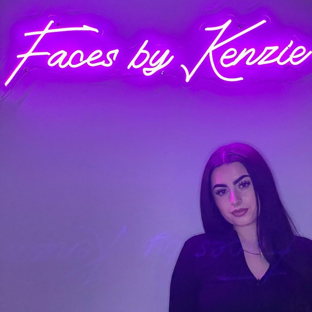 neon sign in vibrant purple neon