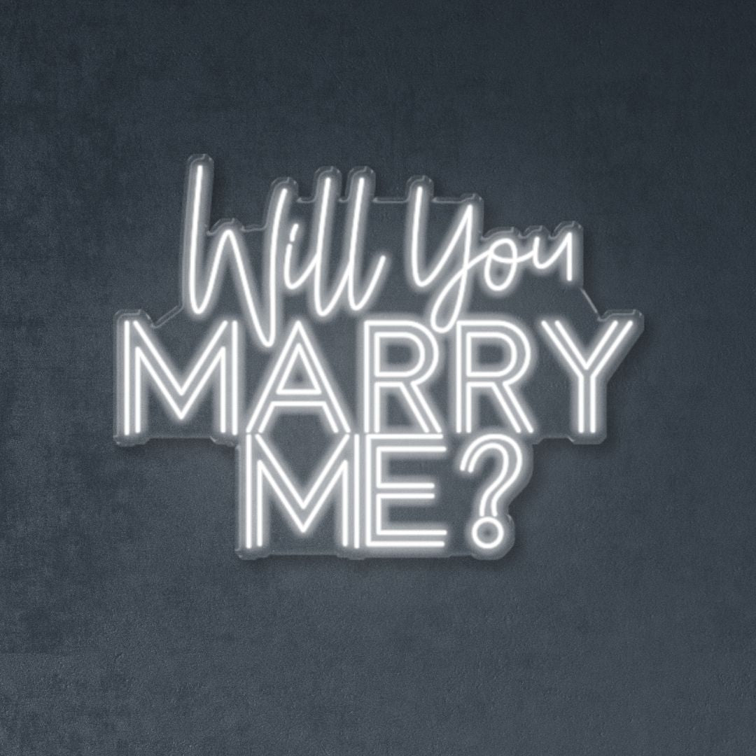Will you marry me Double - lined - Neonific - LED Neon Signs - 30" (76cm) - Cool White
