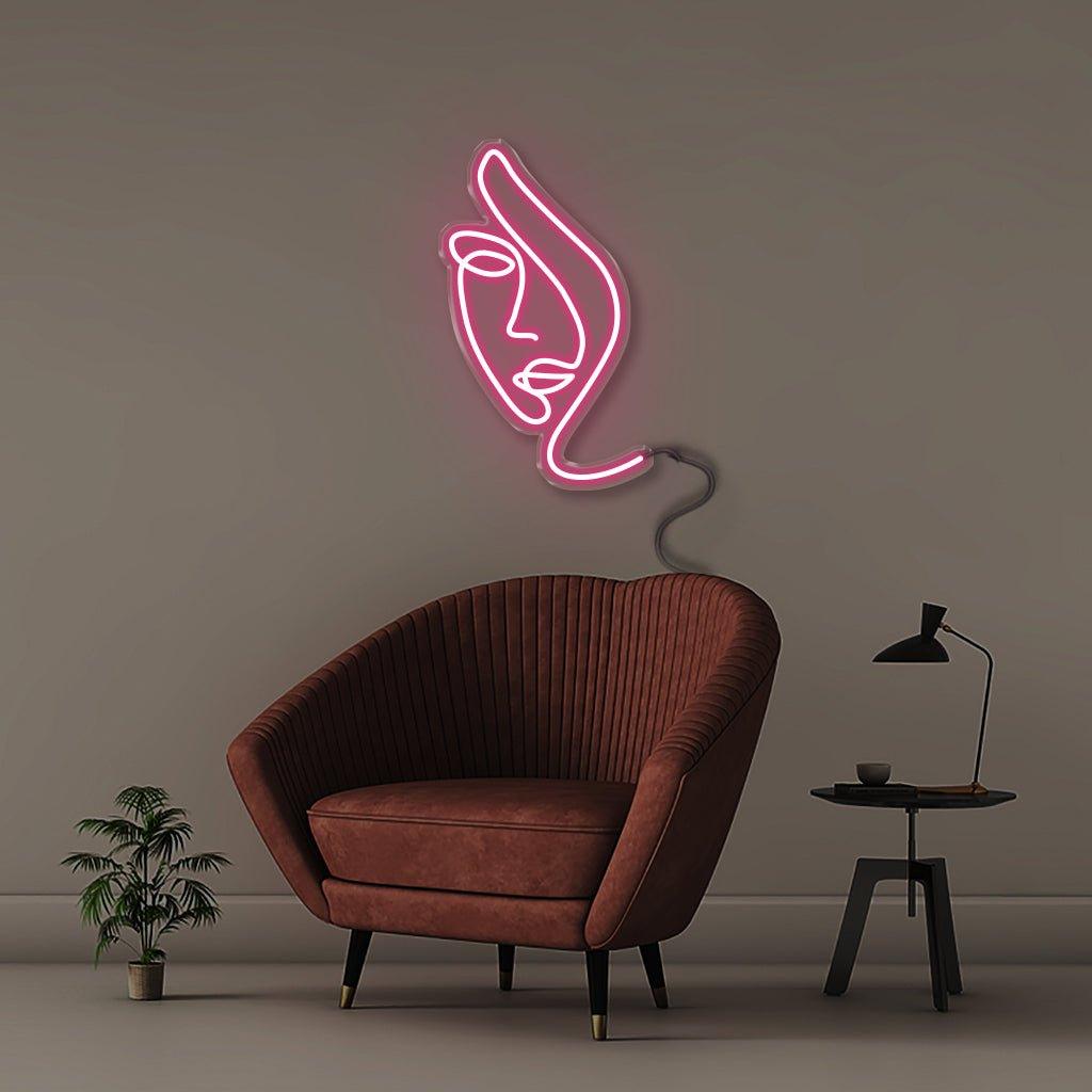 Woman Face - Neonific - LED Neon Signs - 18" (46cm) - Pink